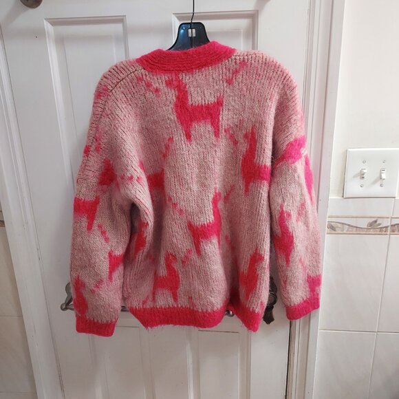 Maje My Llama Alpaca Pink Cardigan Sweater - Picture 7 of 7